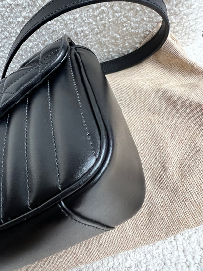 Gucci GG Black Aria Marmont Small Shoulder Bag (RRP £1800)