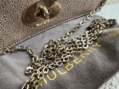 Mulberry Metallic Mushroom Bayswater Clutch (RRP £495)
