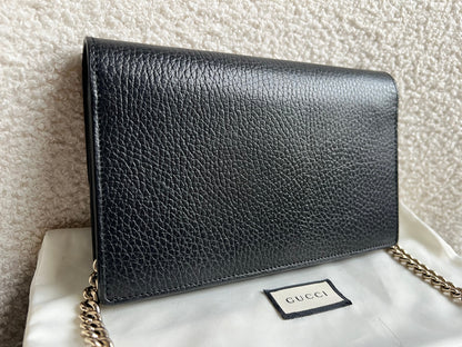 Gucci Black Interlocking GG Chain Wallet