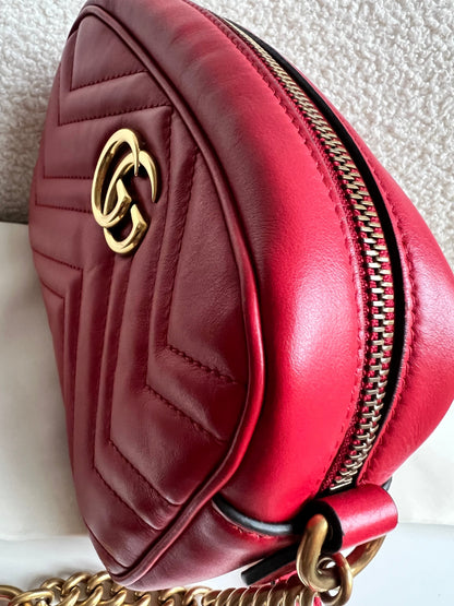 Gucci GG Hibiscus Red Marmont Mini Shoulder Bag (RRP £1360)