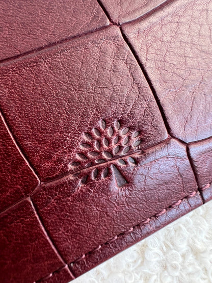 Mulberry Oxblood Embossed Croc Tech Pouch (£295)