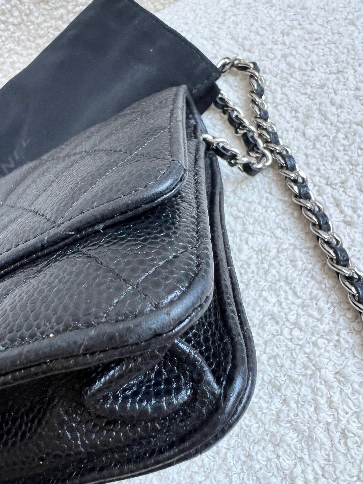 Chanel Wallet on Chain in Black Caviar Silver Hardware (RRP £2,930)
