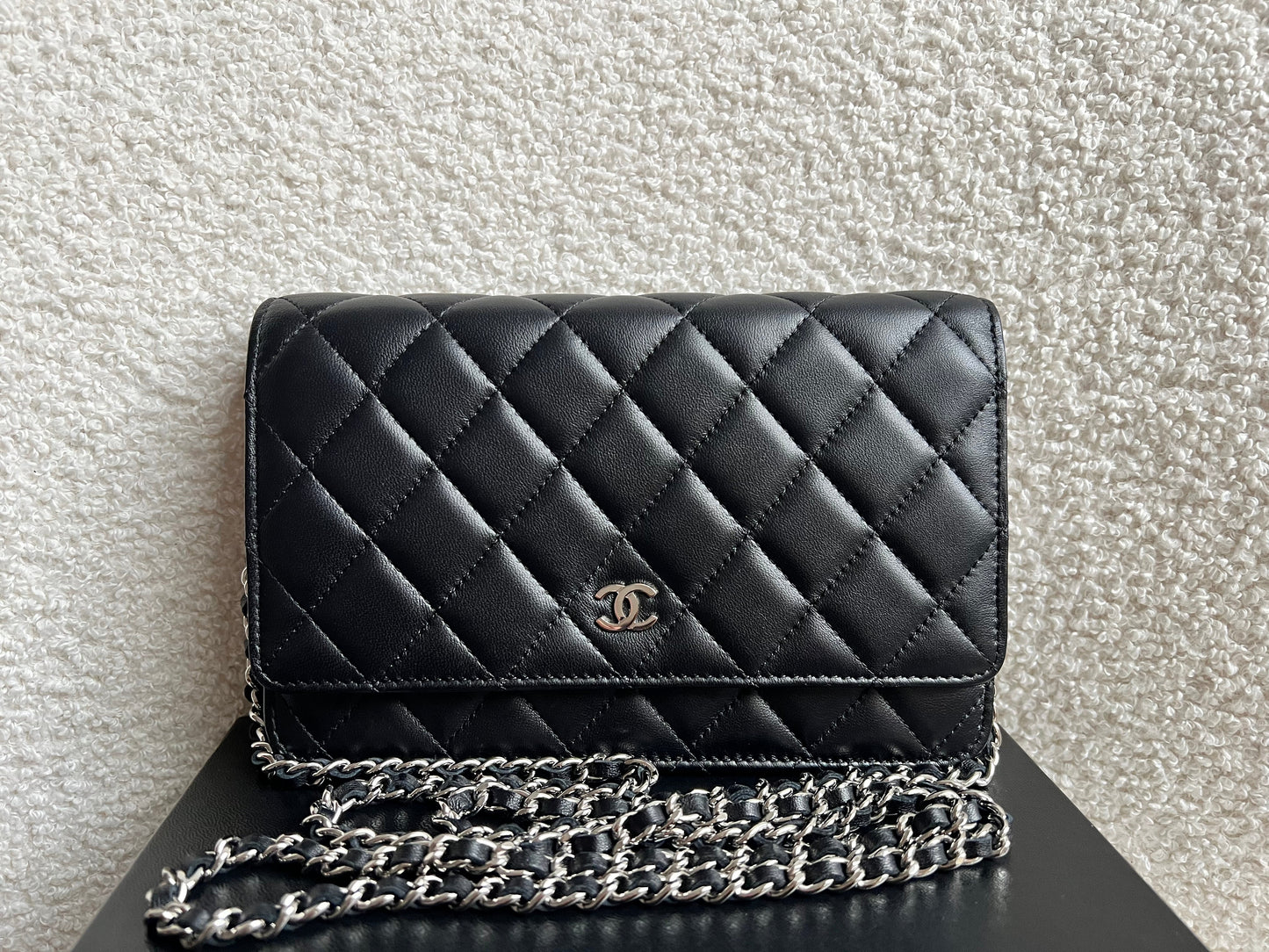 Chanel Wallet on Chain in Black Lambskin Silver Hardware (RRP £2,930)
