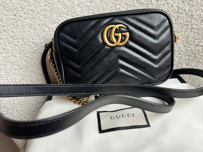 Gucci GG Black Marmont Mini Shoulder Bag (RRP £1,360)