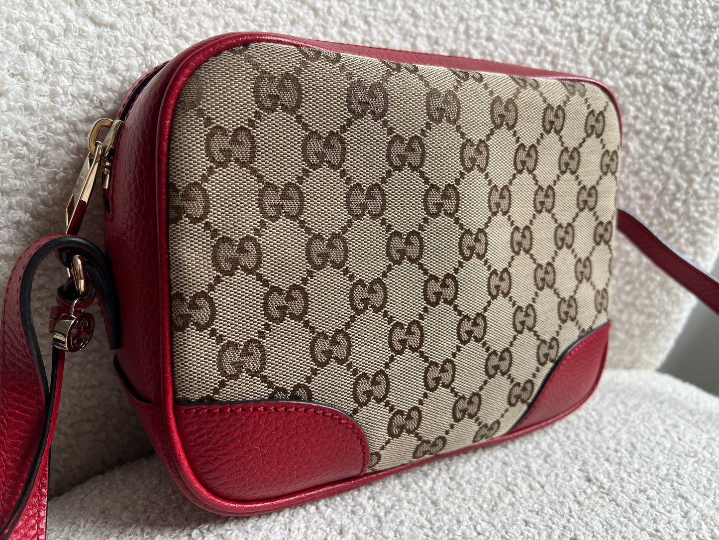 Gucci Bree GG Canvas Red Small Messenger Bag