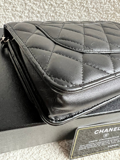 Chanel Wallet on Chain in Black Lambskin Silver Hardware (RRP £2,930)
