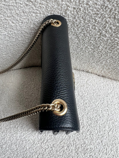Gucci Interlocking GG Black Small Shoulder Bag