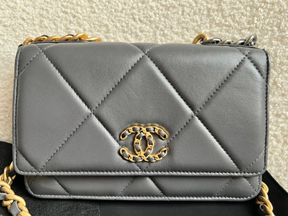 Chanel Grey 19 Wallet on Chain