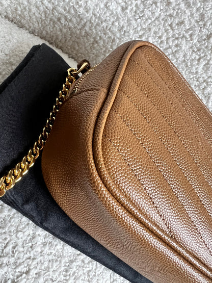 Yves Saint Laurent (YSL) Tan Mini Lou Camera Bag (RRP £1285)