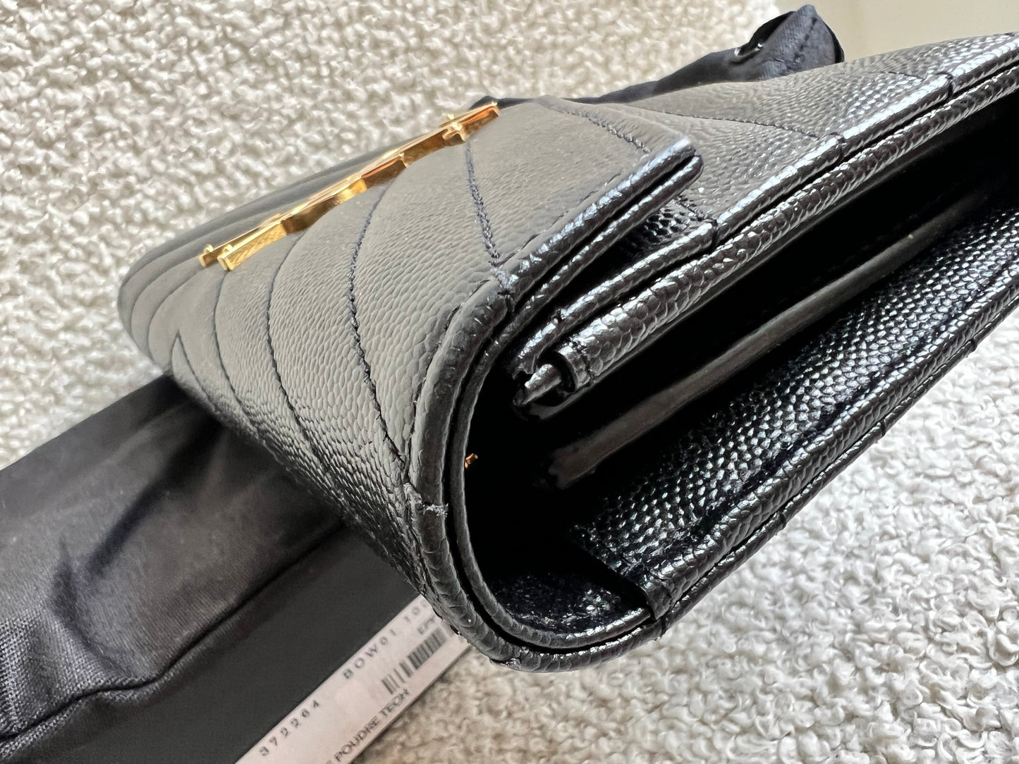 Yves Saint Laurent Black Large Cassandre Flap Wallet (RRP £665)