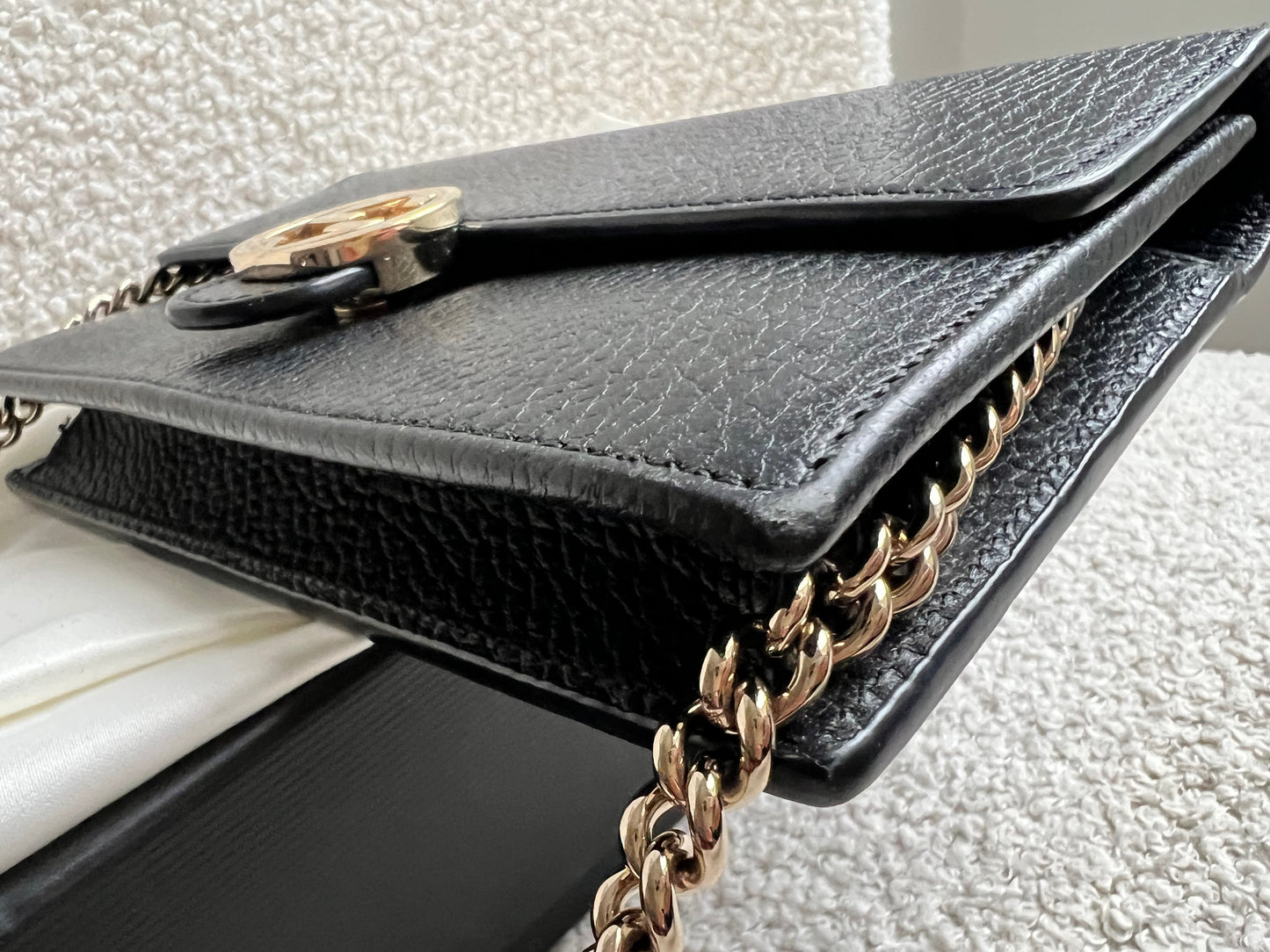 Gucci Black Interlocking GG Chain Wallet