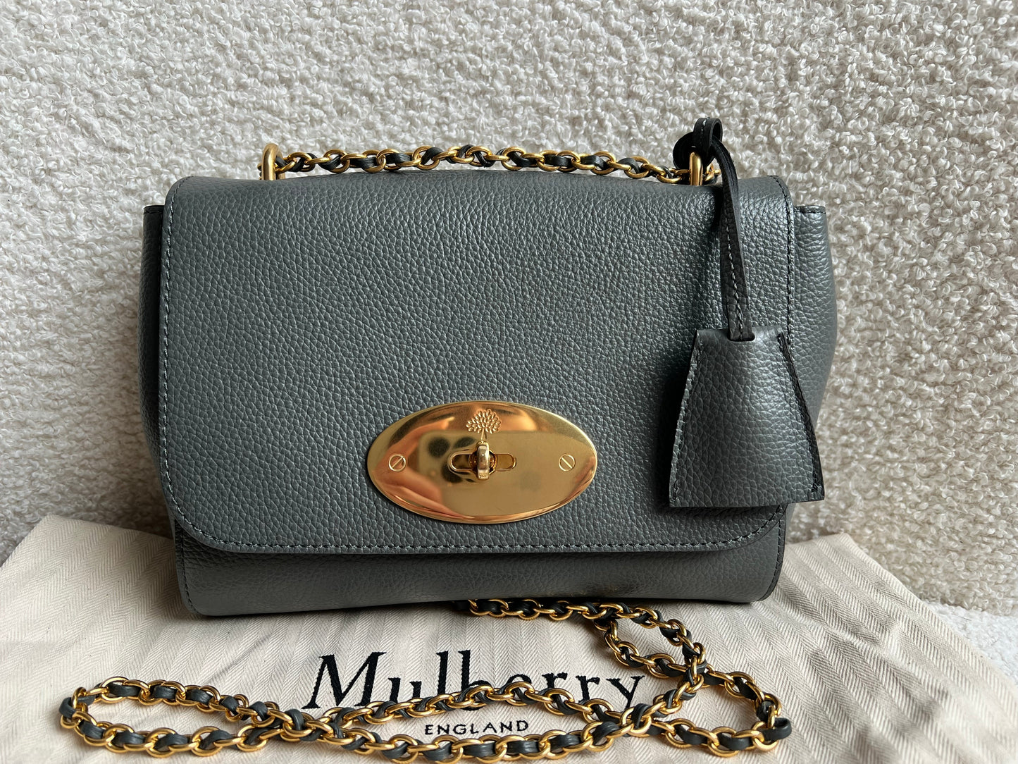 Mulberry Charcoal Grey Regular Lily with Gold Hardware (RRP £995)