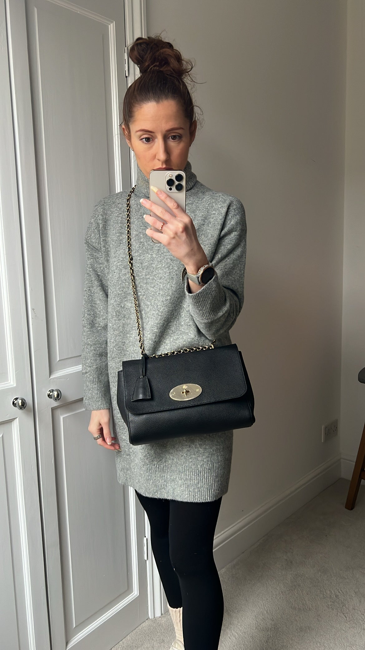 Mulberry Black Medium Lily with Gold Hardware (RRP £1195)