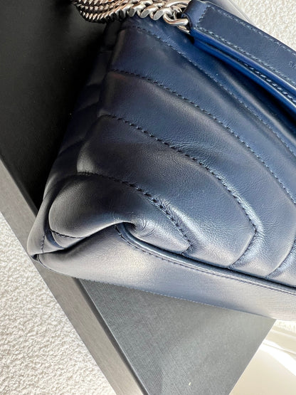 Yves Saint Laurent (YSL) Navy Blue Small LouLou (RRP £1,900)