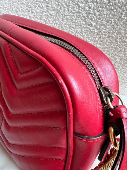 Gucci GG Red Marmont Small Shoulder Bag (RRP £1,440)