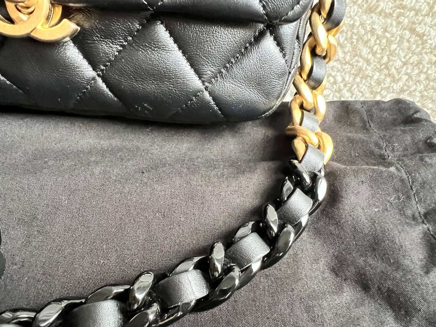 Chanel Candy Chain Mini Flap in Black Lambskin