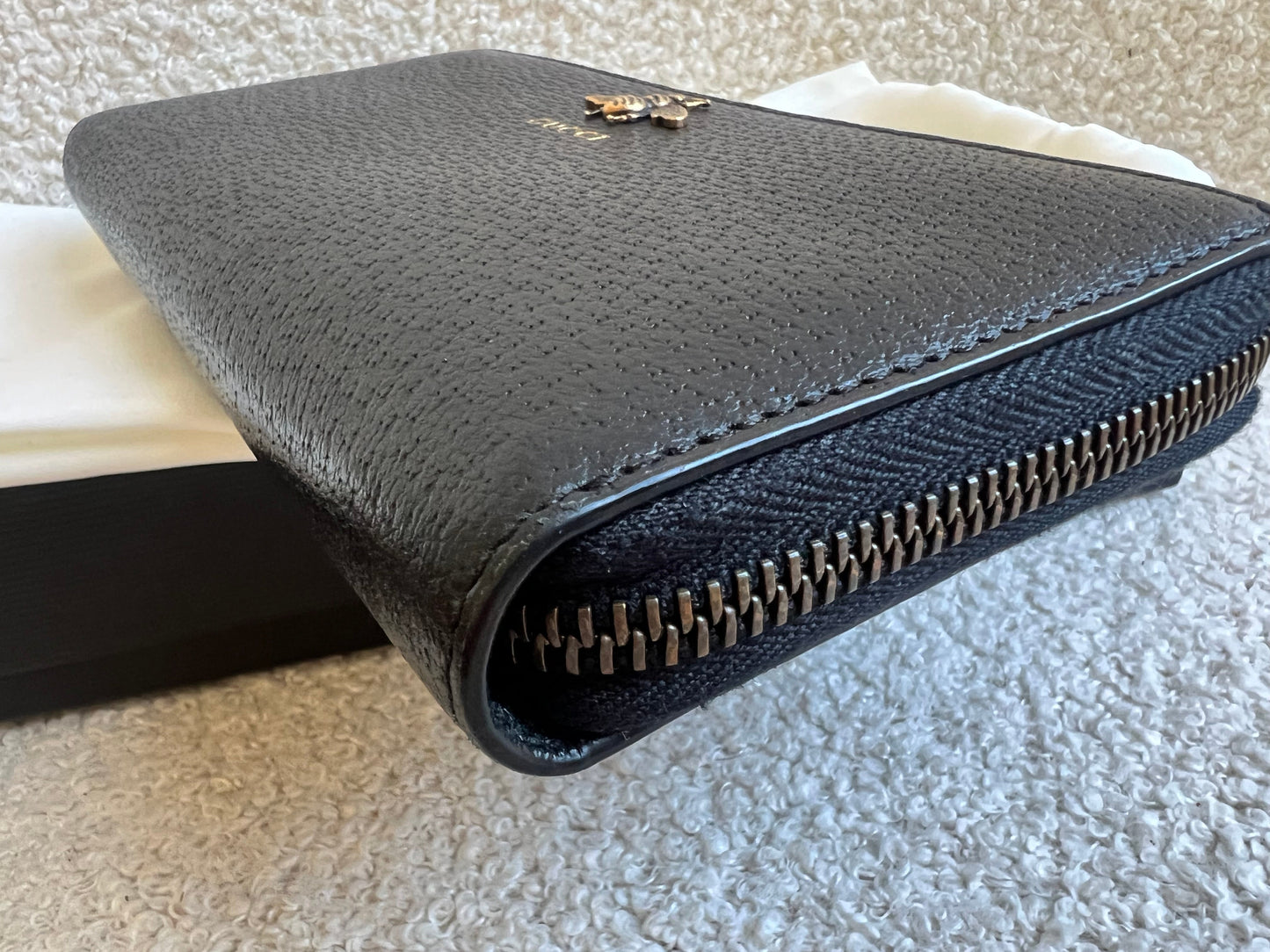 Gucci Black Animalier Wallet Zip Around (RRP £530)