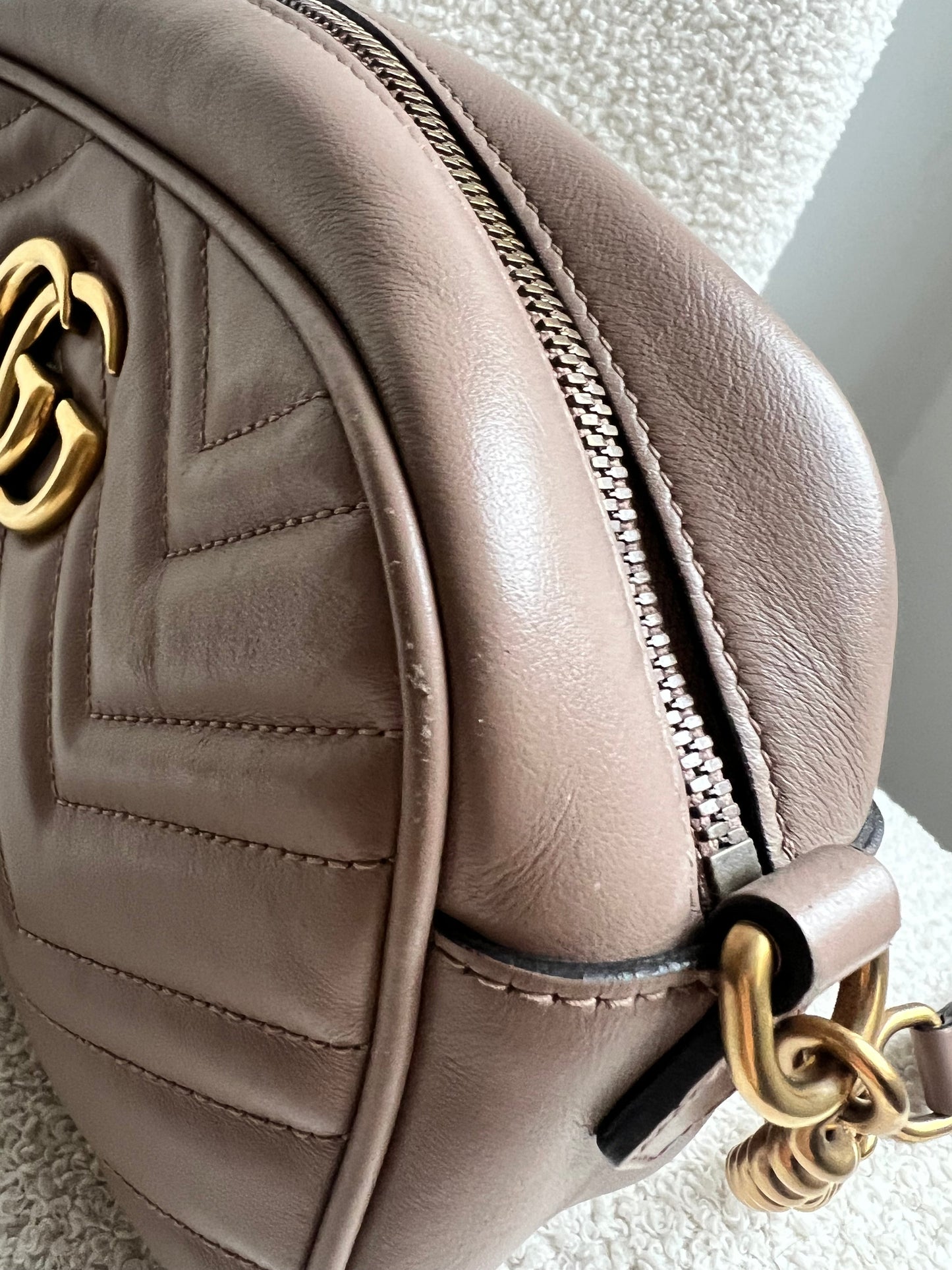 Gucci GG Marmont Dusty Pink Small Shoulder Bag (RRP £1440)