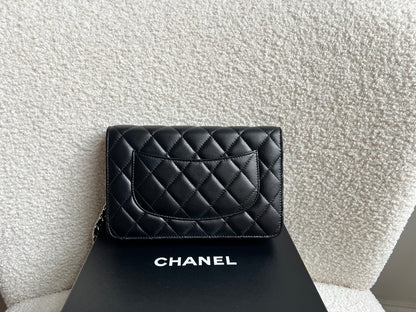 Chanel Wallet on Chain in Black Lambskin Silver Hardware (RRP £2,930)