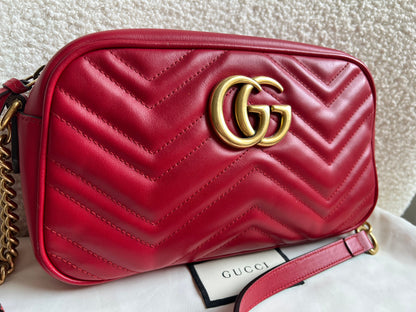 Gucci GG Red Marmont Small Shoulder Bag (RRP £1,440)