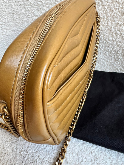 Yves Saint Laurent (YSL) Toffee Beige Mini Lou Camera Bag (RRP £1285)