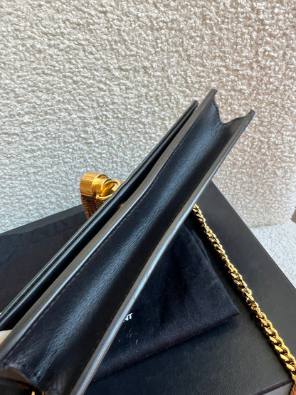 Yves Saint Laurent (YSL) Black Kate Tassel Chain Wallet Gold Hardware (RRP £1,440)