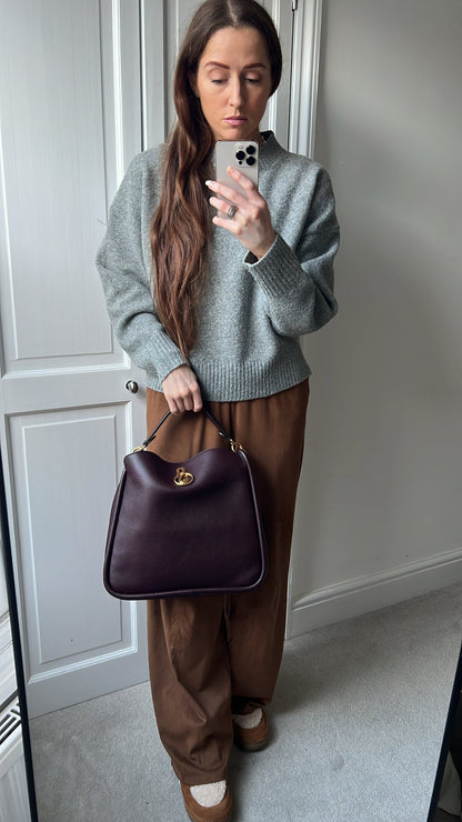 Mulberry Large Leighton in Oxblood with Gold Hardware (RRP £1,095)
