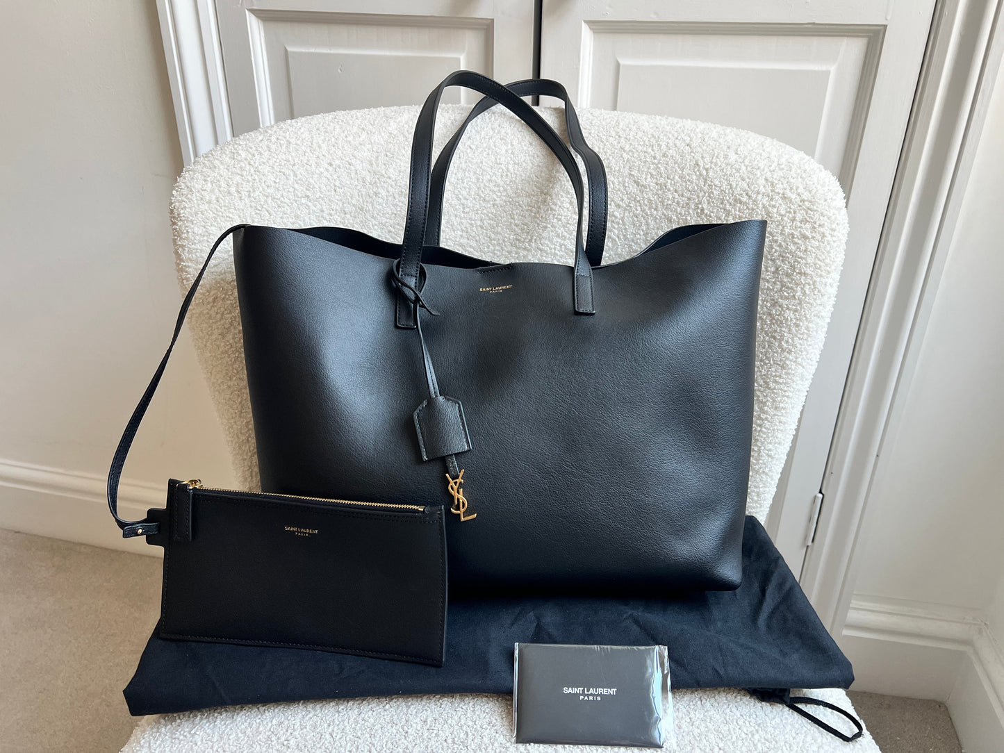 Yves Saint Laurent (YSL) Black E/W Shopping Tote (RRP £1115)