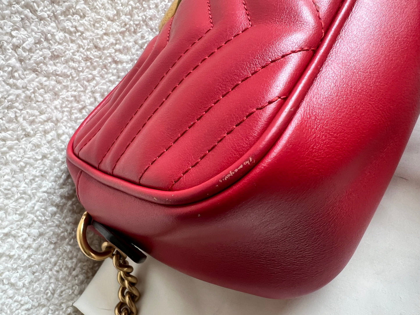 Gucci GG Red Marmont Small Shoulder Bag (RRP £1,440)