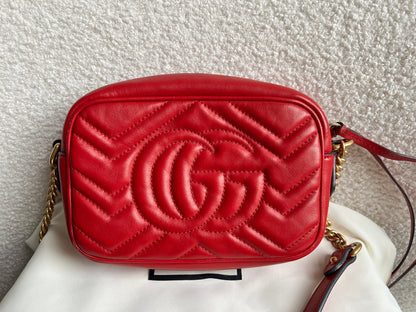 Gucci GG Hibiscus Red Marmont Mini Shoulder Bag (RRP £1360)
