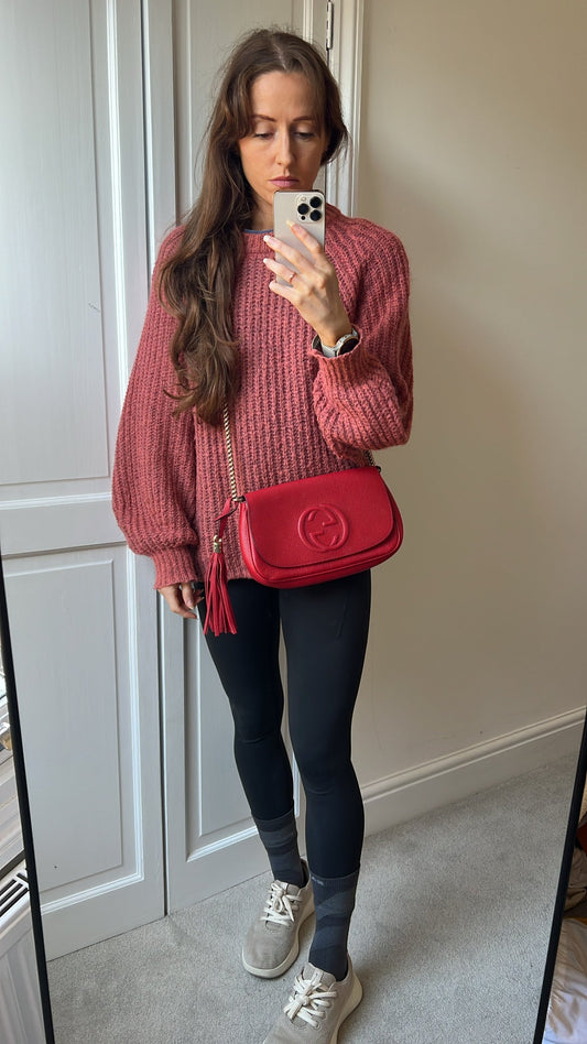 Gucci Red Soho Chain Crossbody Flap Bag