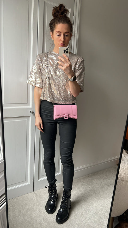 Balenciaga Pink Hourglass Wallet on Chain (RRP £1190)