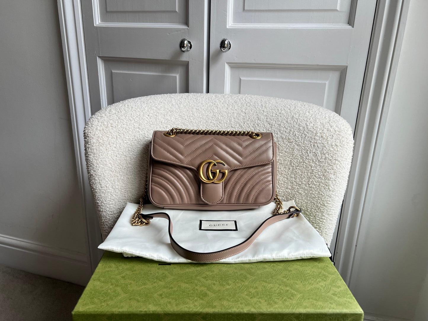 Gucci GG Dusty Pink Marmont Small Shoulder Bag (RRP £2070)