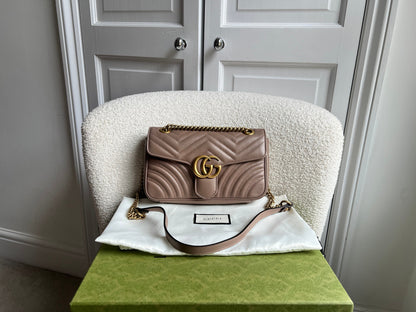 Gucci GG Dusty Pink Marmont Small Shoulder Bag (RRP £2070)