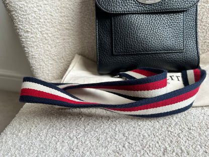 Mulberry Small Black Antony with striped strap