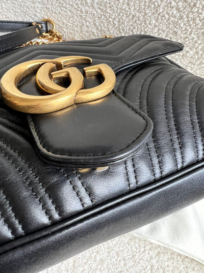 Gucci GG Black Marmont Medium Shoulder Bag (RRP £2,340)