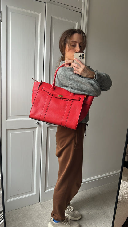 Mulberry Fiery Red Zipped Bayswater (RRP £1,350)