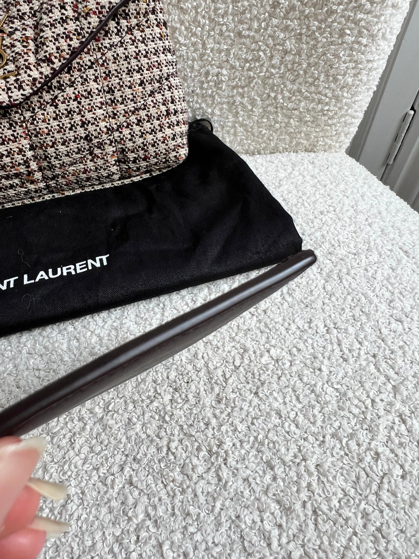Yves Saint Laurent (YSL) Puffer Clutch Pouch in Tweed (RRP £710)