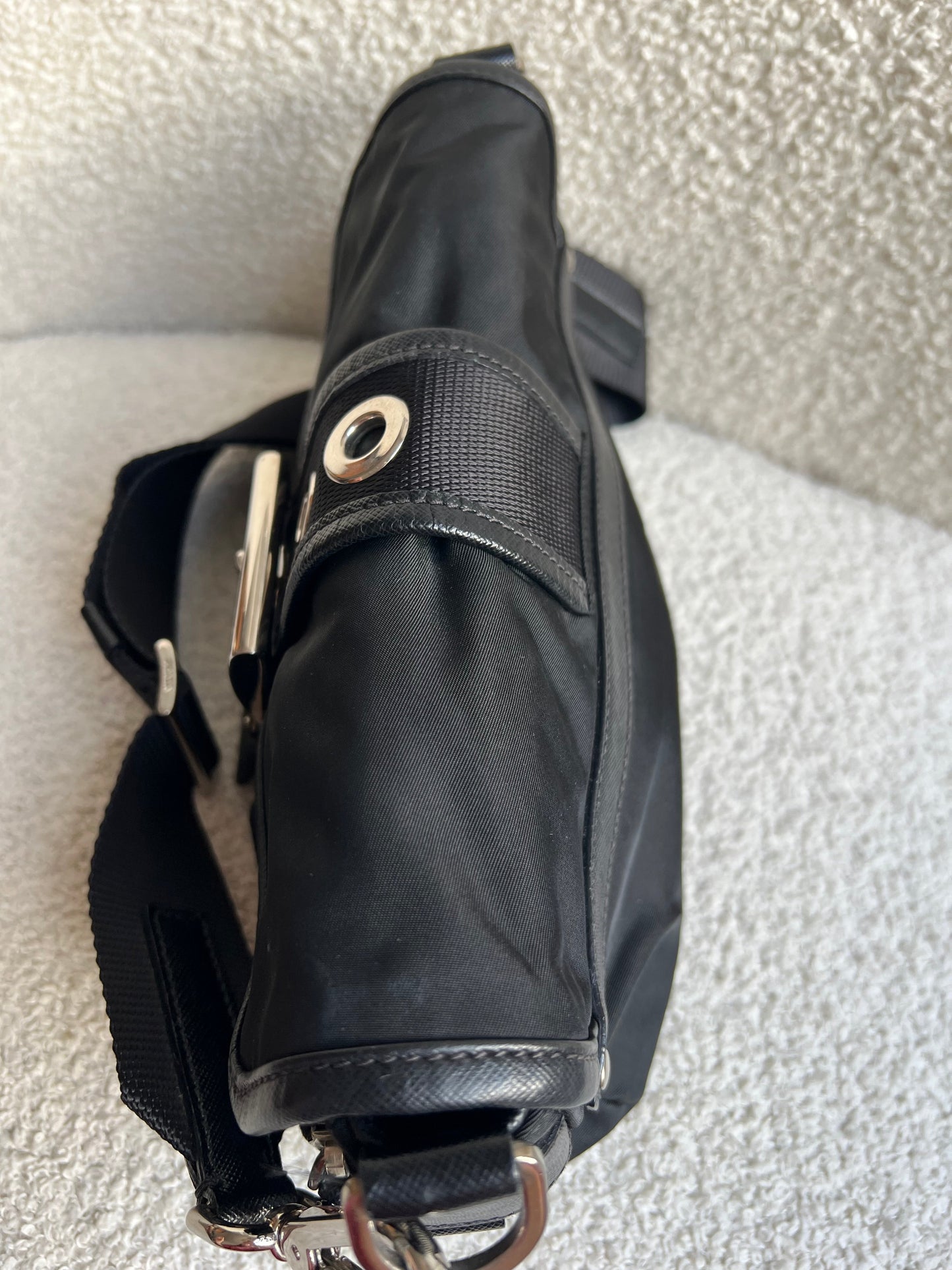 Prada Vintage Nylon Buckle Shoulder Bag