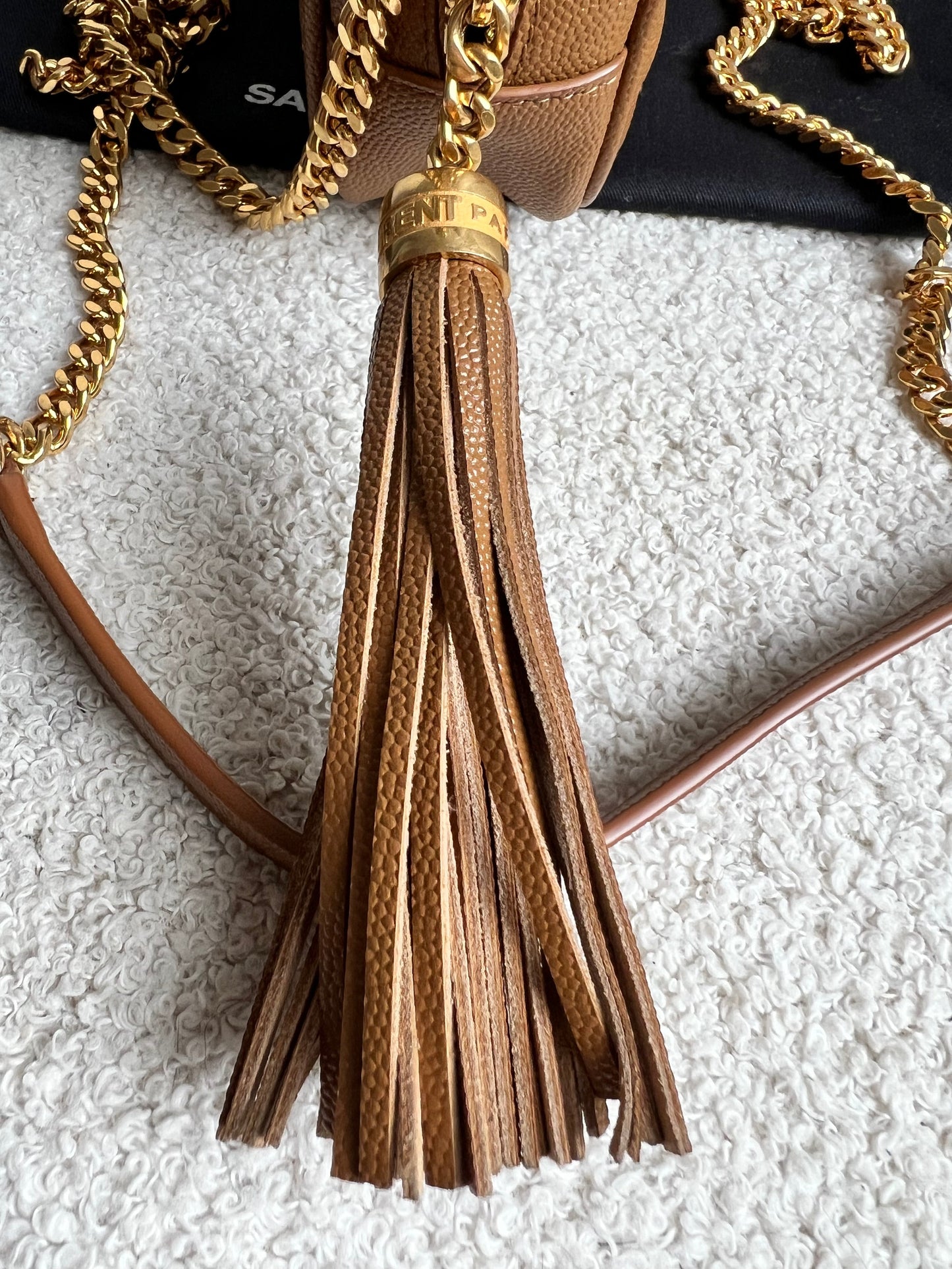 Yves Saint Laurent (YSL) Tan Mini Lou Camera Bag (RRP £1285)