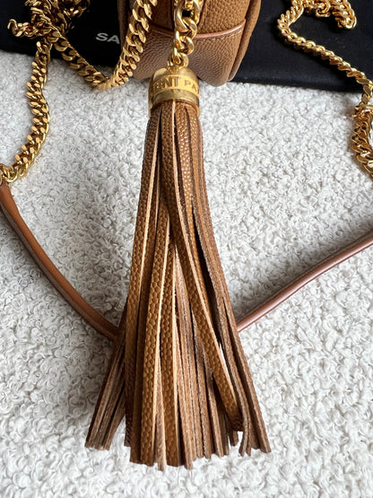 Yves Saint Laurent (YSL) Tan Mini Lou Camera Bag (RRP £1285)