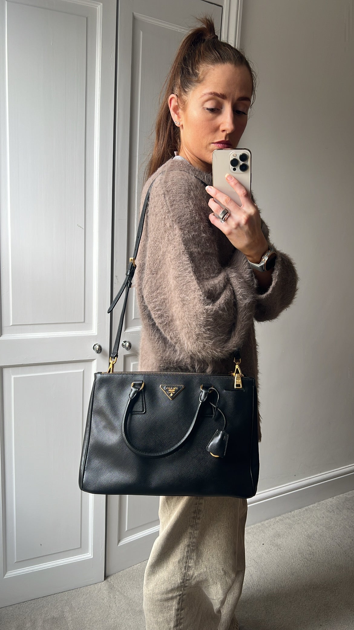 Prada Black Galleria Saffiano Tote