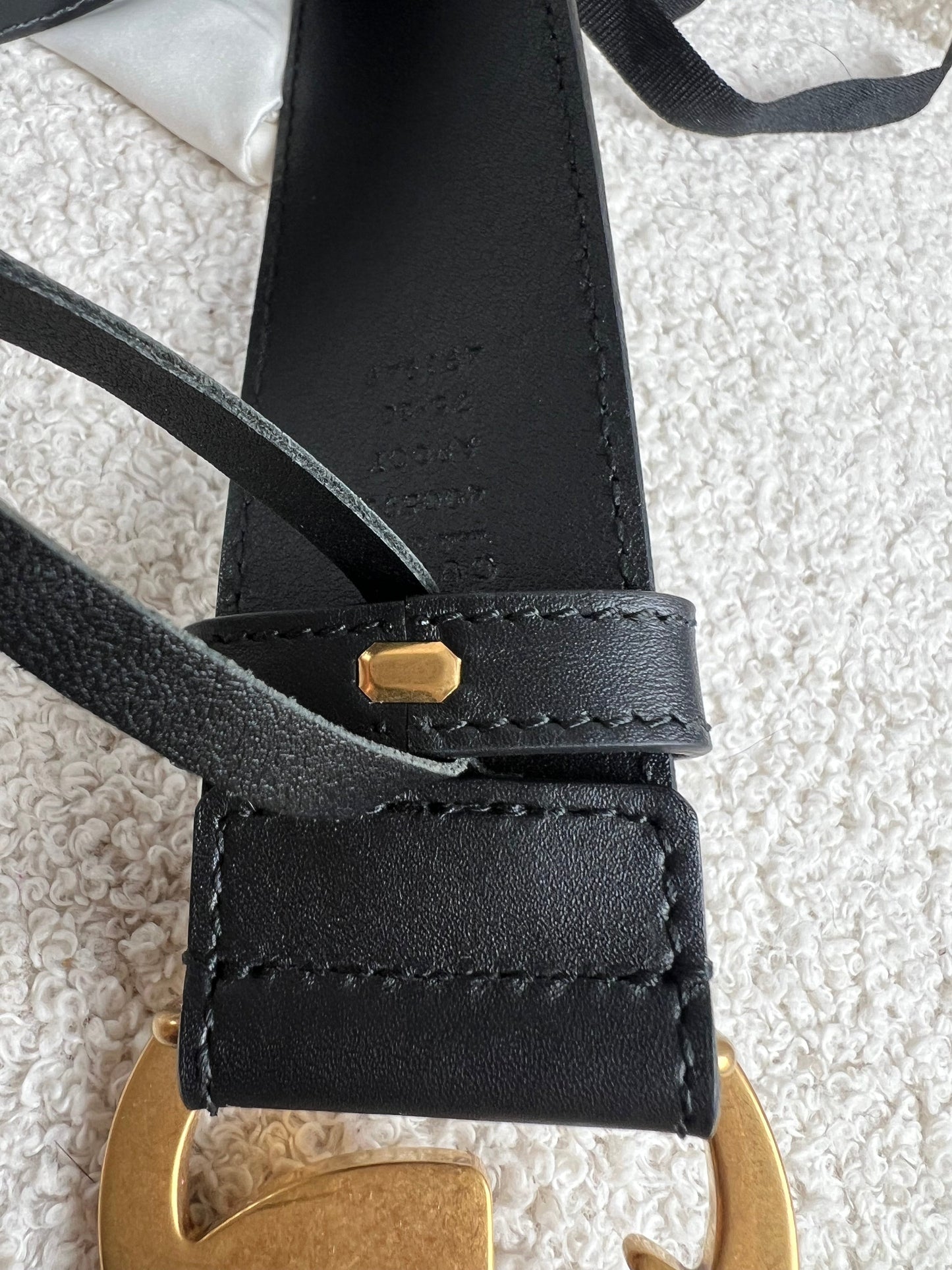 Gucci GG Marmont Black Wide Leather Belt with Shiny Gold Buckle (RRP £410)