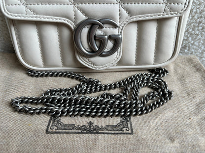 Gucci GG Cream Marmont Super Mini Aria Shoulder Bag (RRP £985)