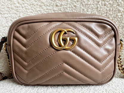 Gucci GG Dusty Pink Marmont Mini Shoulder Bag (RRP £1,360)