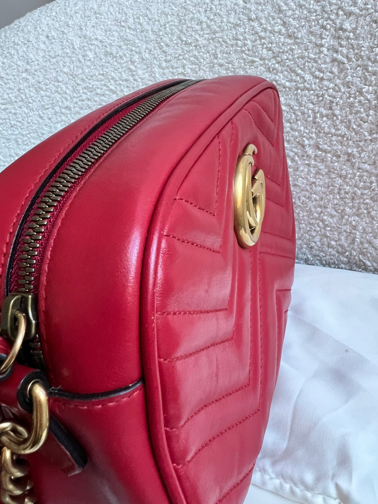Gucci GG Red Marmont Small Shoulder Bag (RRP £1,440)