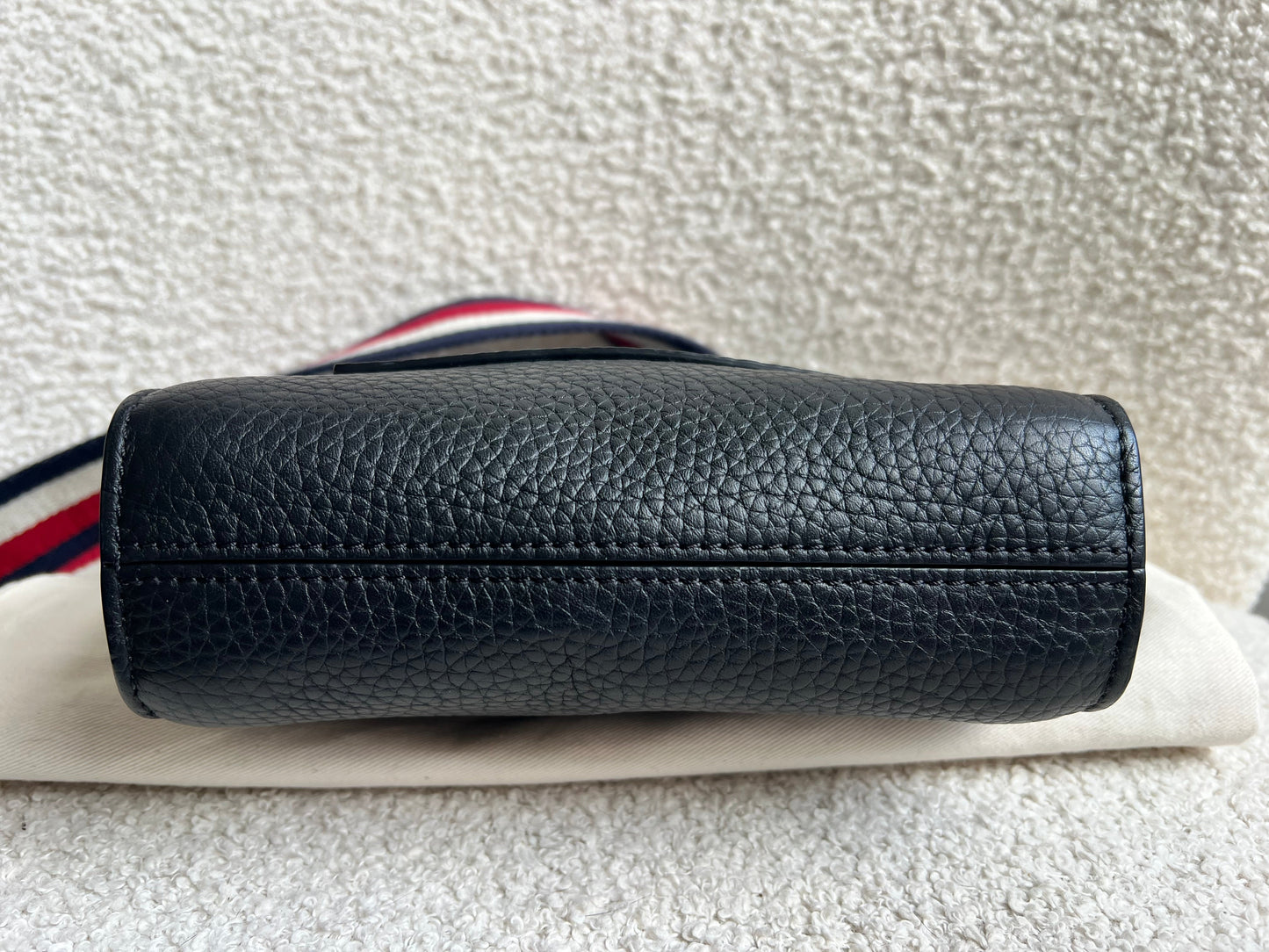 Mulberry Small Black Antony with striped strap