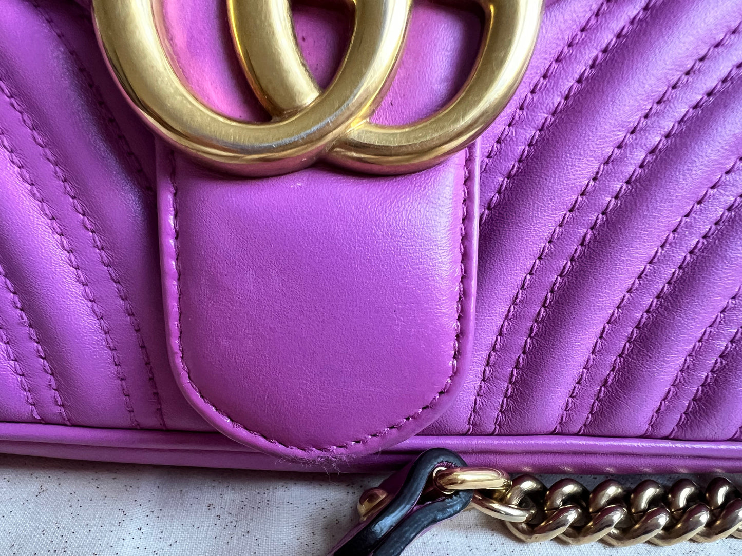 Gucci GG Hot Pink Marmont Small Shoulder Bag (RRP £2070)