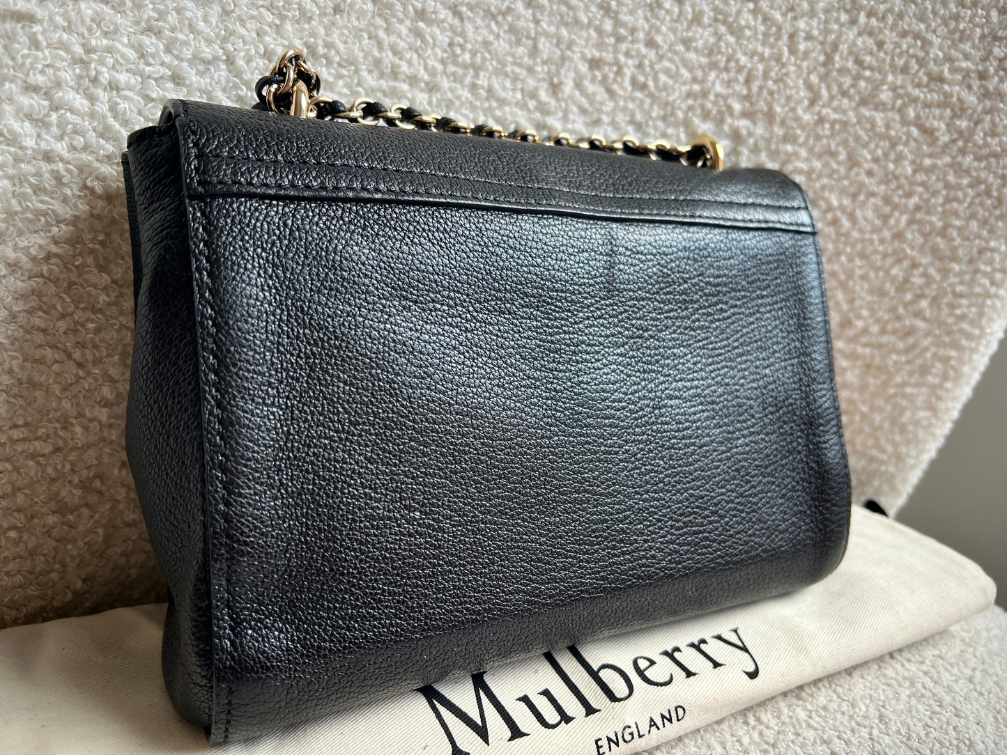 Mulberry Black Regular Lily with Gold Hardware (RRP £995)