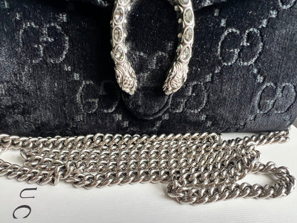Gucci Black Velvet Dionysus Mini Chain Bag